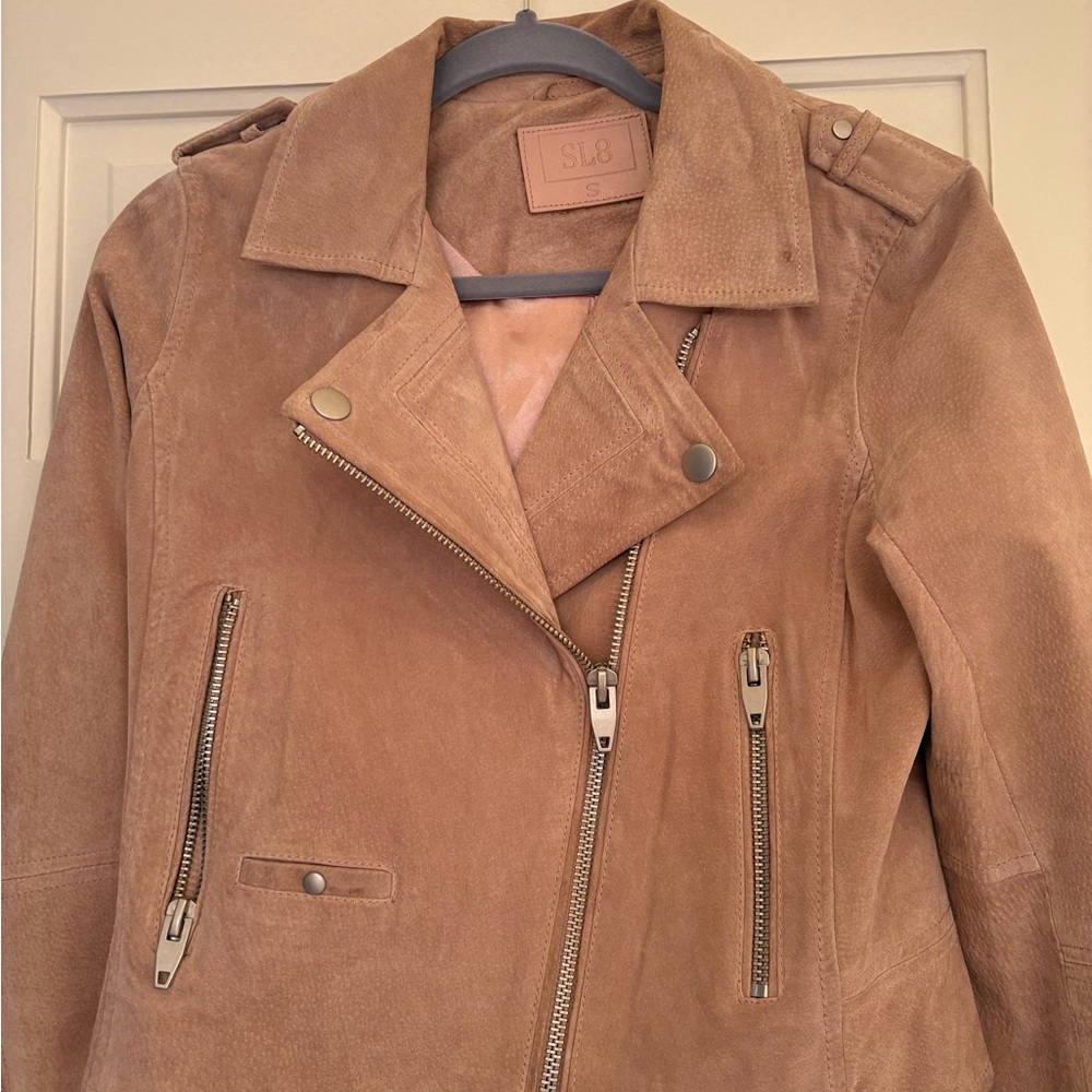 SL8 Suede Bomber Jacket in Blush